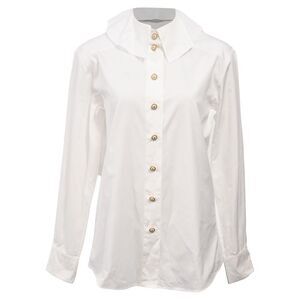 Chanel Embellished Buttons Long Sleeve Shirt in White Cotton